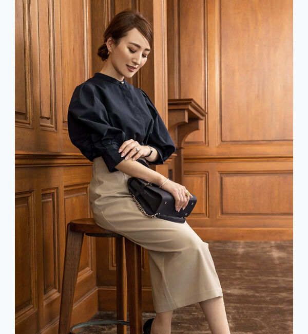 ur's「【星玲奈さんコラボアイテム】バンドカラーパフスリーブブラウス」|シャツ・ブラウス|