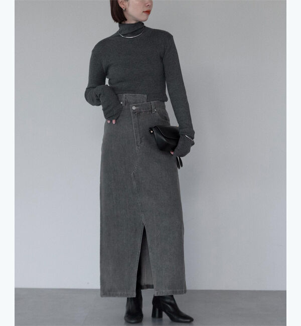 ur's「ウールブレンドロングスリーブハイネックリブニット」|ニット・セーター|