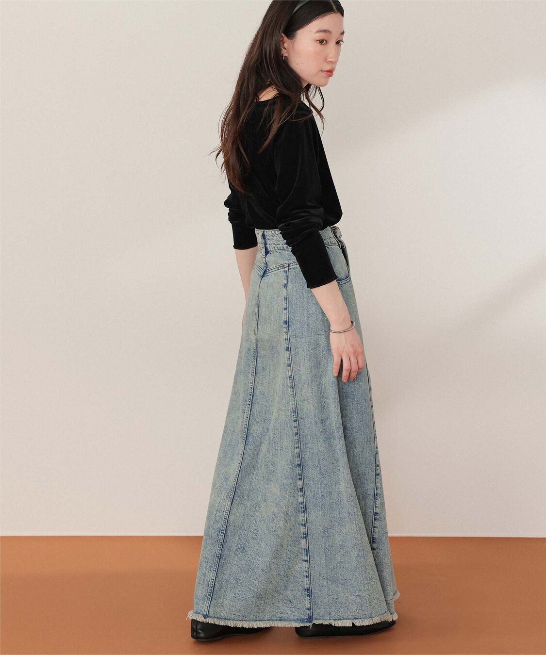 titivate「ハイウエストボリュームフレアデニムスカート」|スカート|