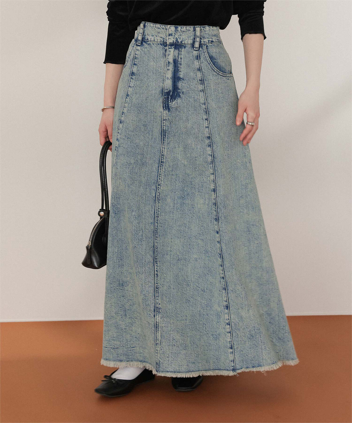 titivate「ハイウエストボリュームフレアデニムスカート」|スカート|