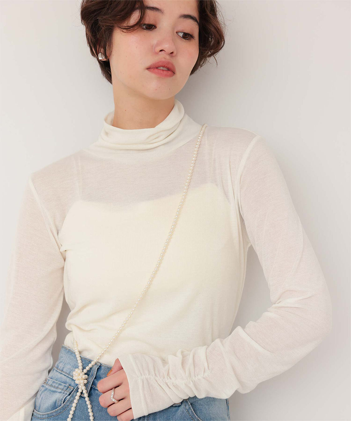 titivate「着心地抜群シアーハイネックトップス」|Tシャツ・カットソー|