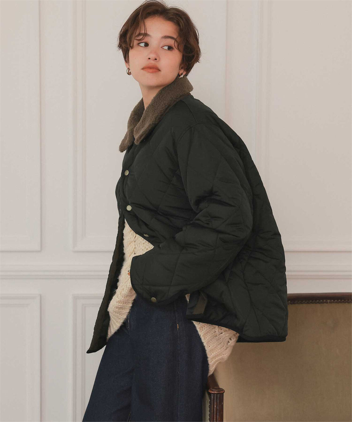 titivate「配色襟付きキルティングジャケット」|その他|