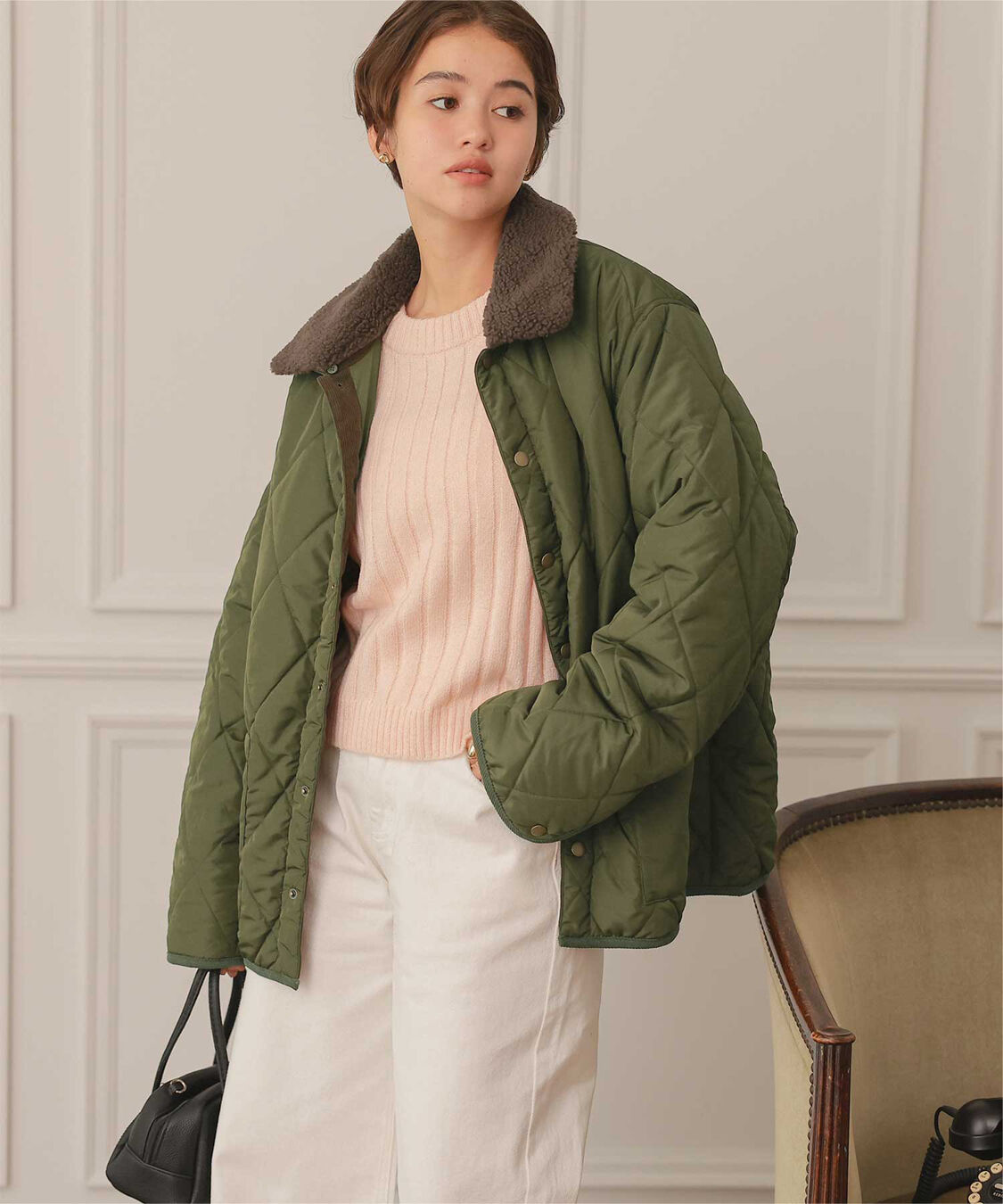 titivate「配色襟付きキルティングジャケット」|その他|