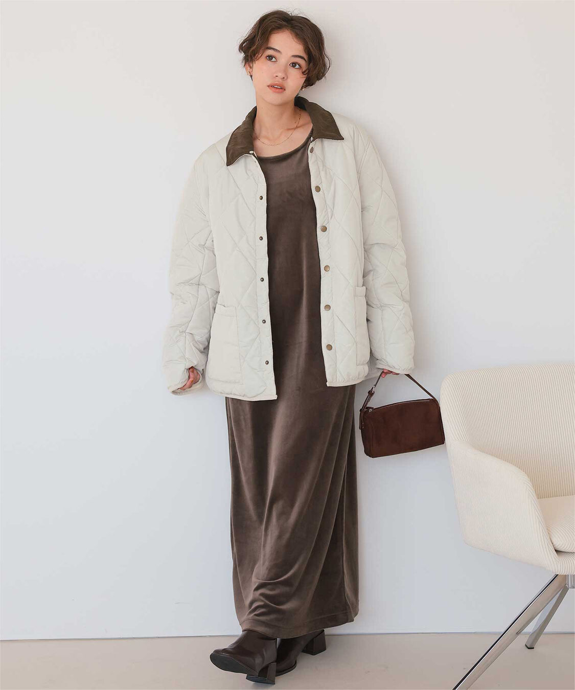 titivate「配色襟付きキルティングジャケット」|その他|