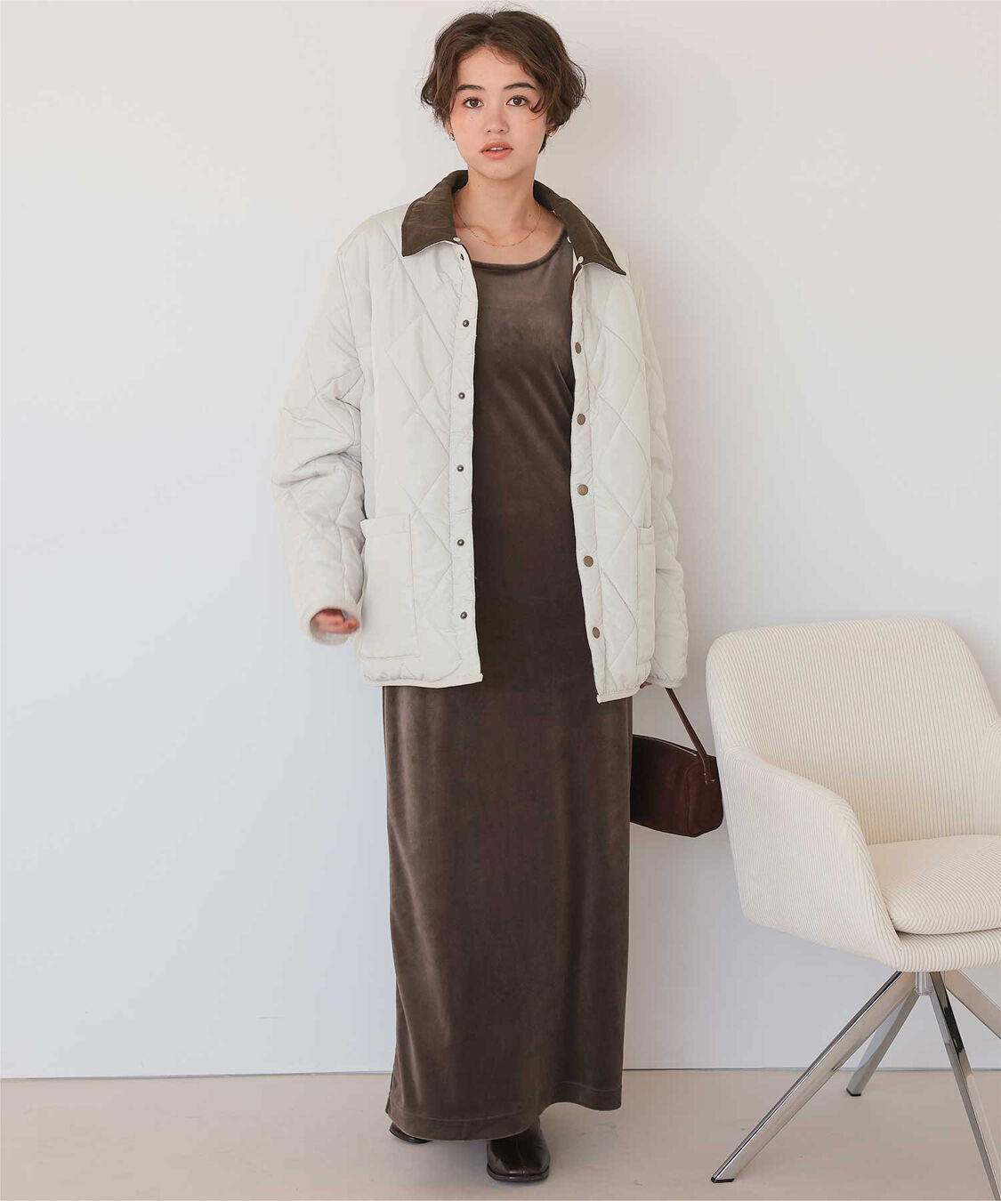 titivate「配色襟付きキルティングジャケット」|その他|