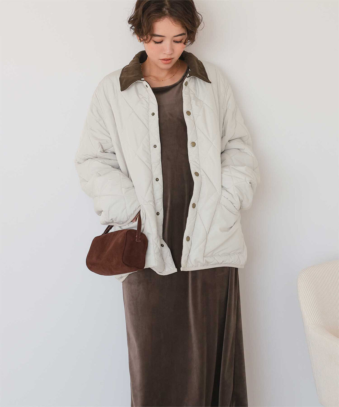 titivate「配色襟付きキルティングジャケット」|その他|
