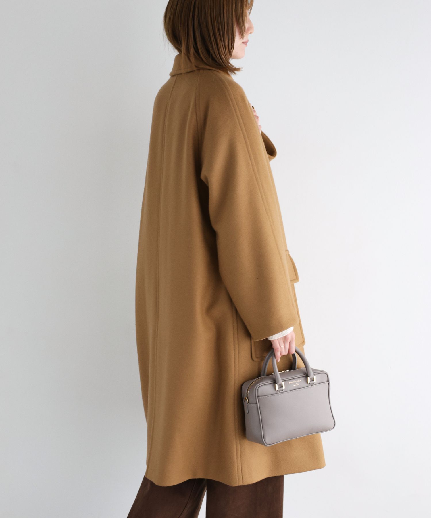 BABYLONE「ダブルメルトンステンカラーコート」|ステンカラーコート|