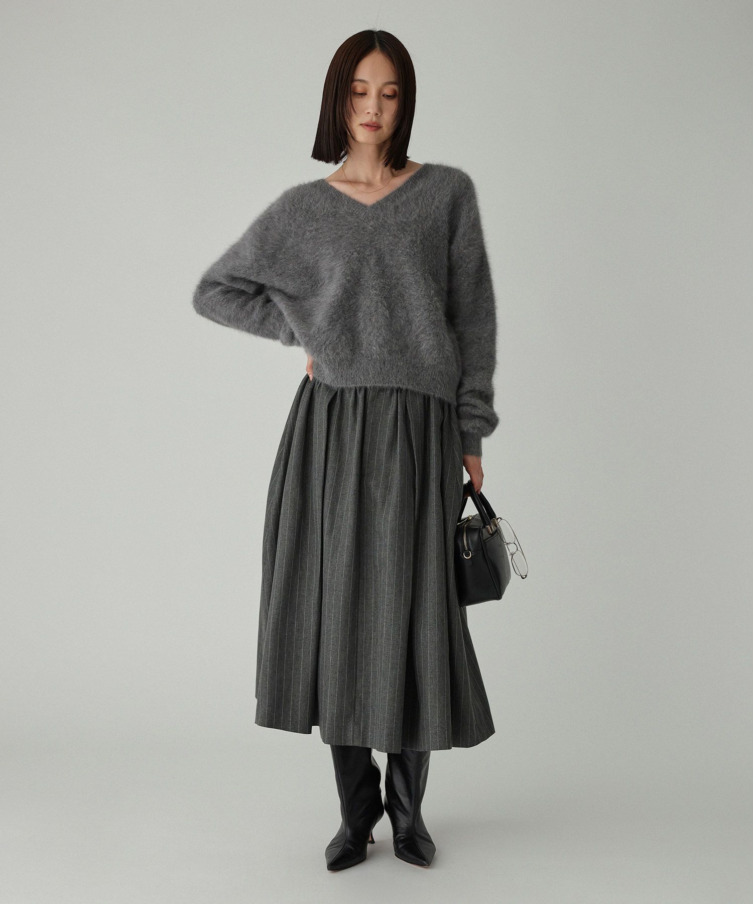 BABYLONE「メランジタックフレアスカート」|スカート|