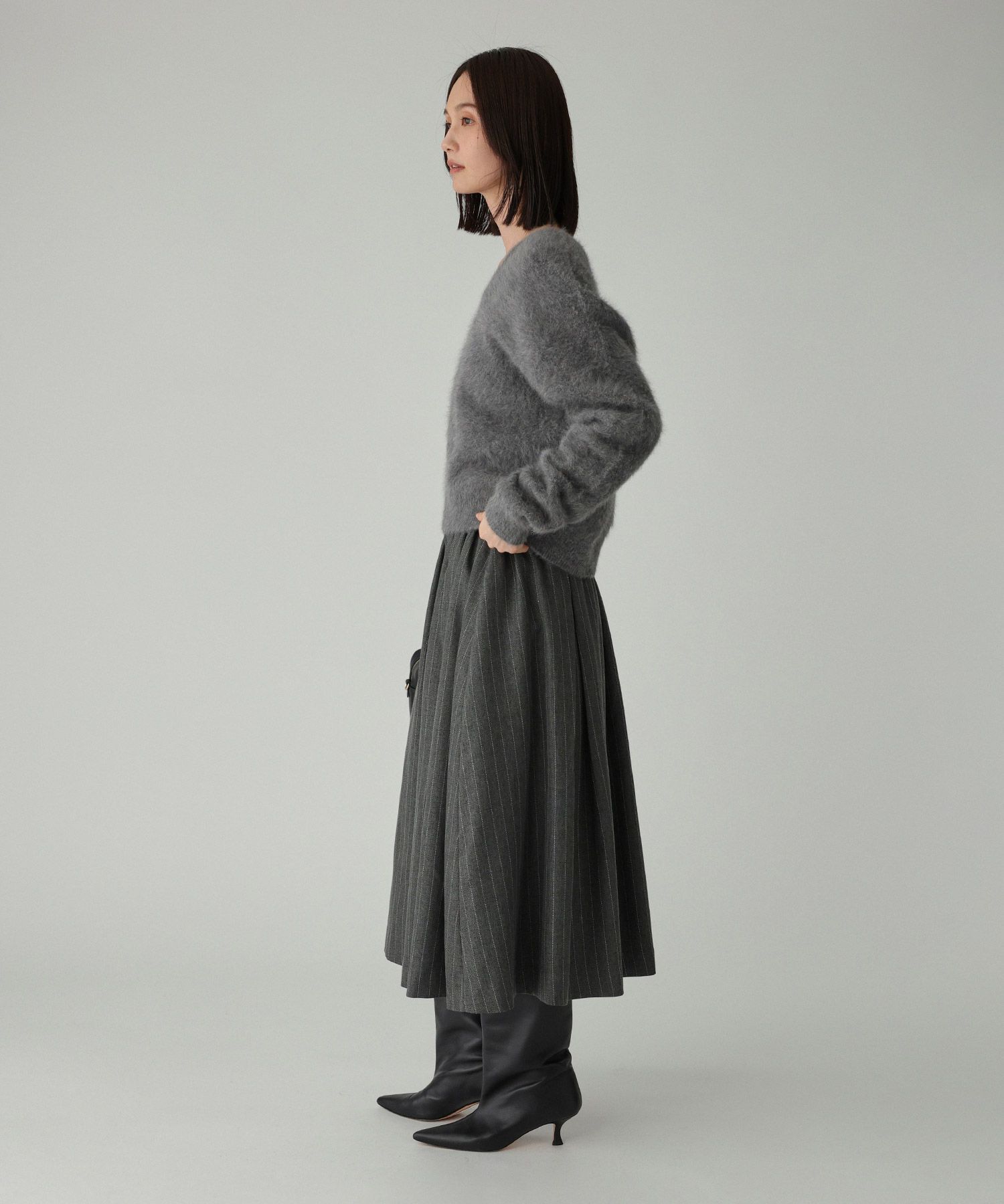 BABYLONE「メランジタックフレアスカート」|スカート|