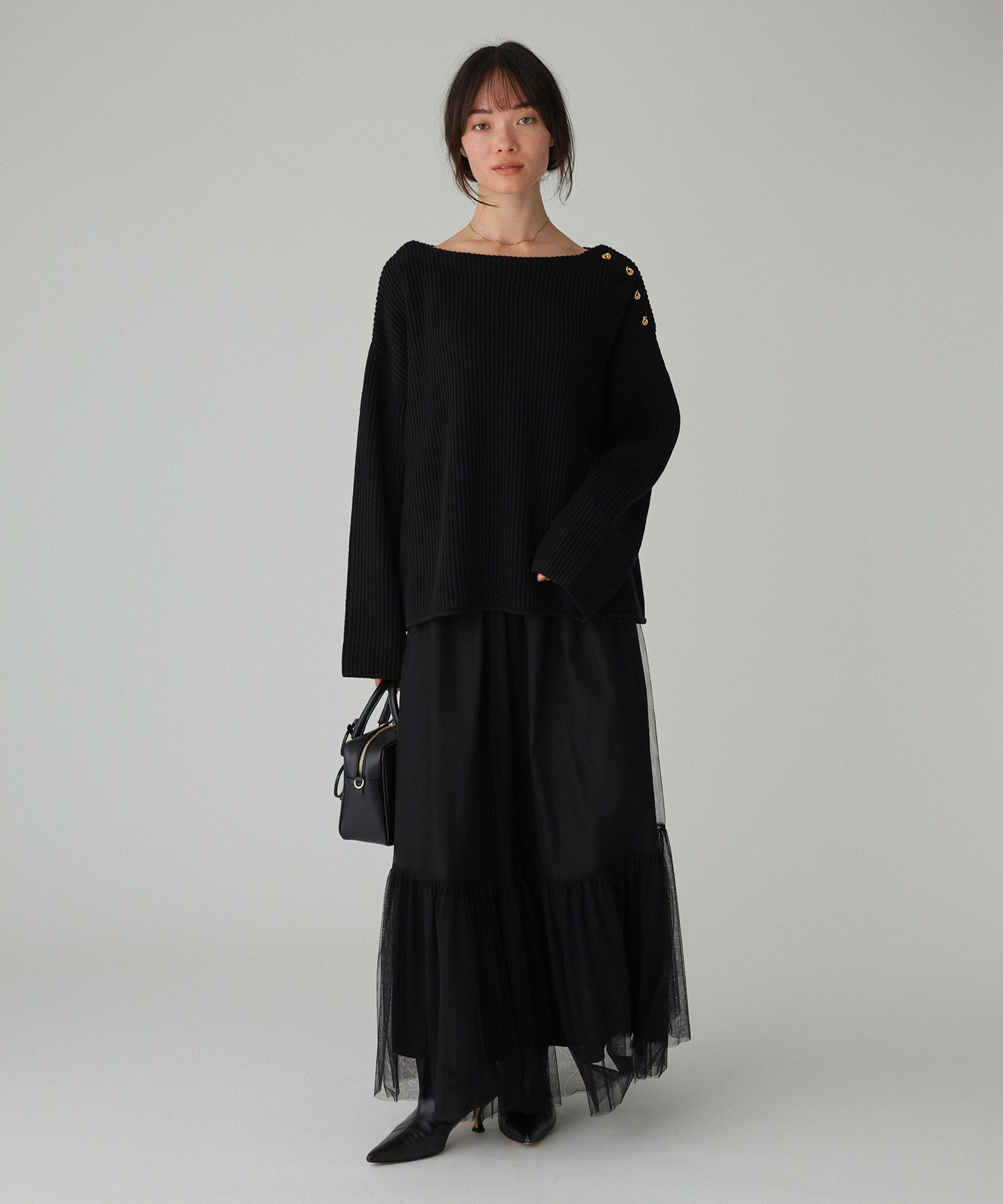 BABYLONE「ショルダーボタンニットプルオーバー」|ニット・セーター|