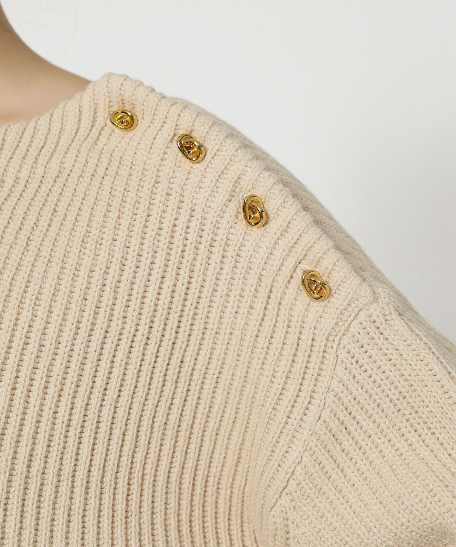 BABYLONE「ショルダーボタンニットプルオーバー」|ニット・セーター|