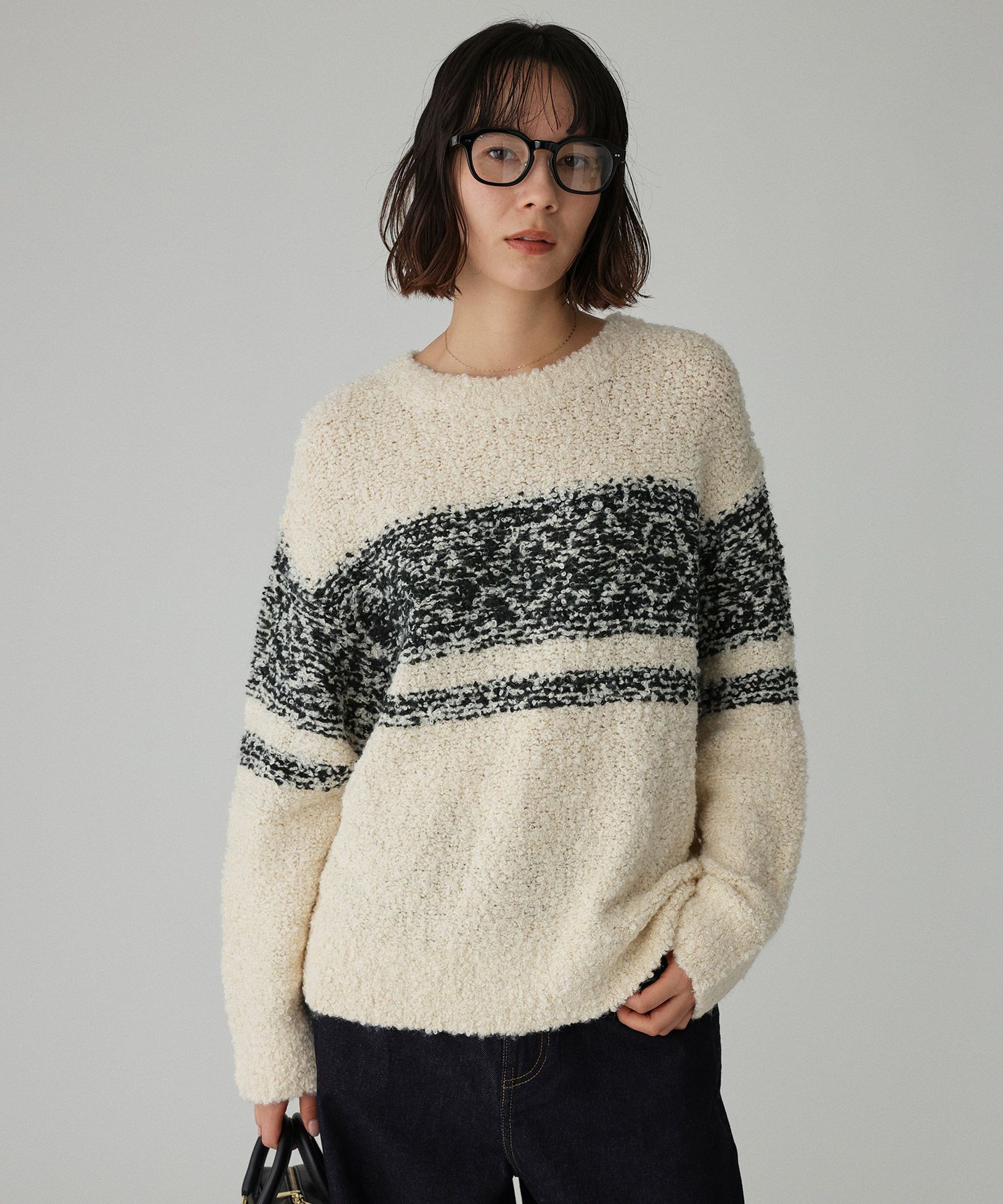 BABYLONE「ブークレーバイカラープルオーバー」|ニット・セーター|