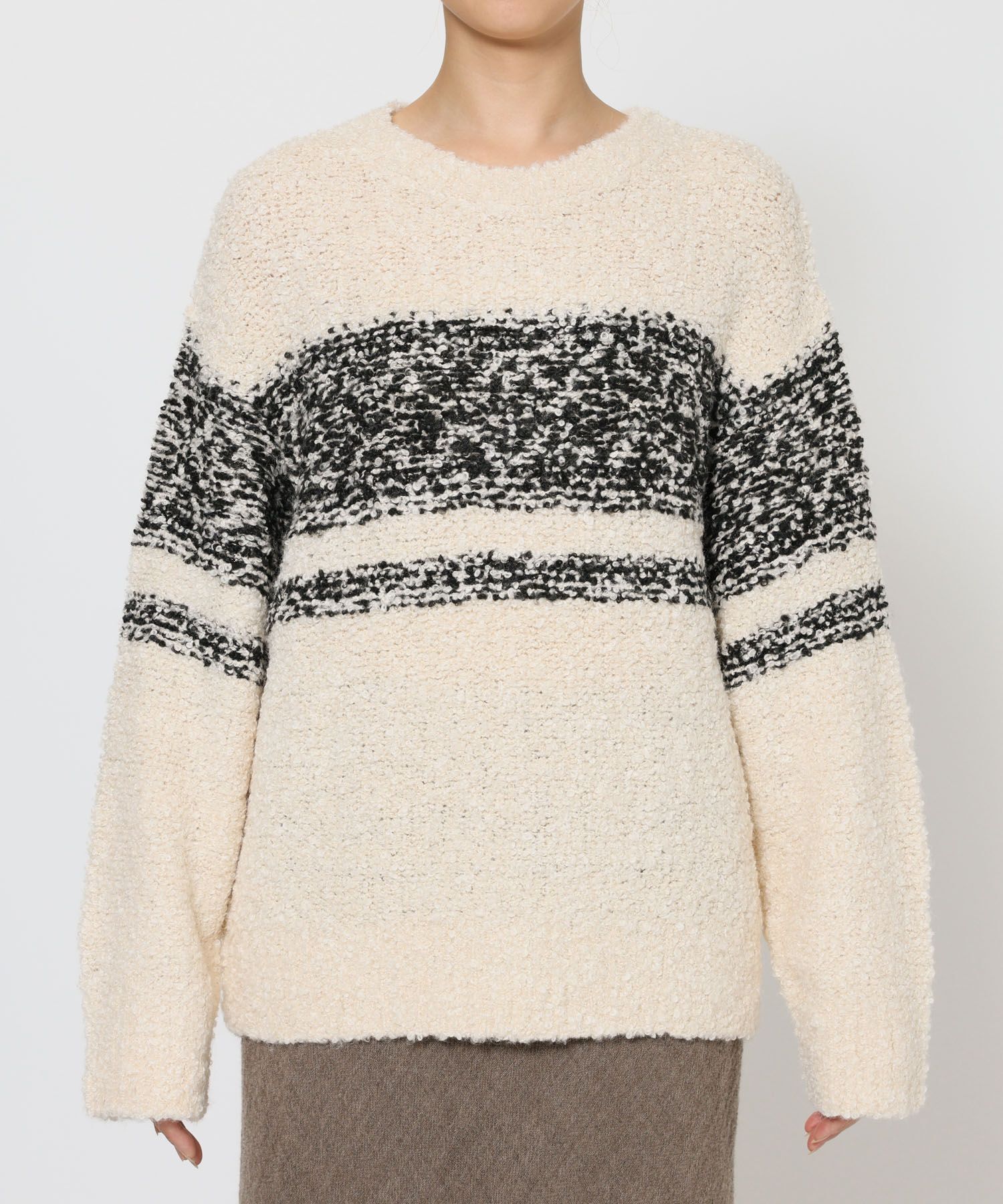 BABYLONE「ブークレーバイカラープルオーバー」|ニット・セーター|