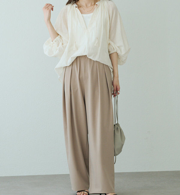  「【新色追加】ツータックウエストゴムストレッチパンツ」|その他|