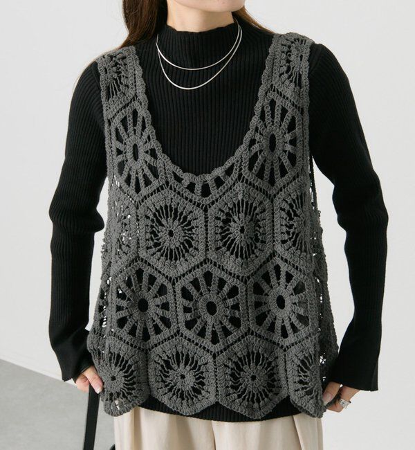  「【25AW】カギ針編み風ビスチェ」|ニット・セーター|