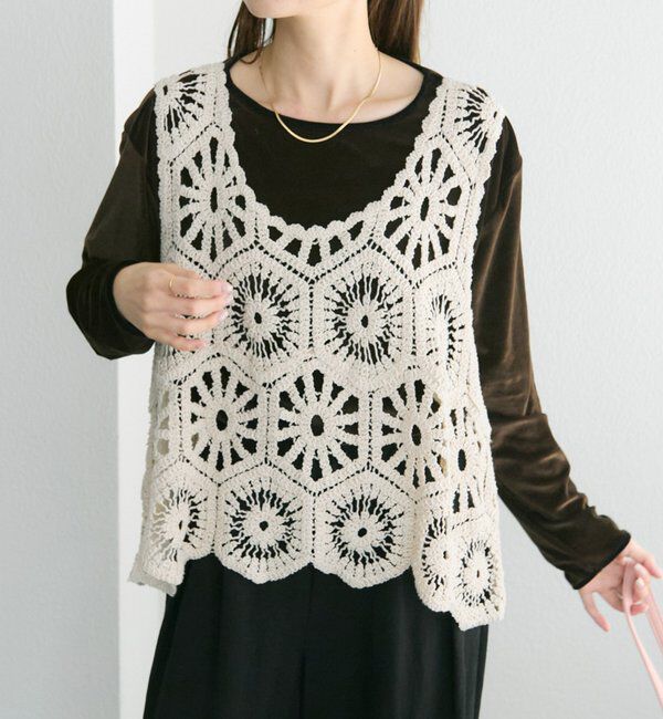  「【25AW】カギ針編み風ビスチェ」|ニット・セーター|