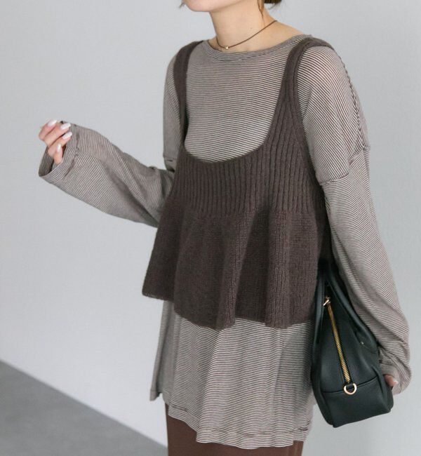  「ミジンボーダーロングスリーブカットソー」|Tシャツ・カットソー|