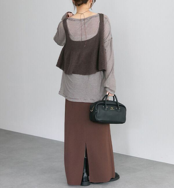  「ミジンボーダーロングスリーブカットソー」|Tシャツ・カットソー|