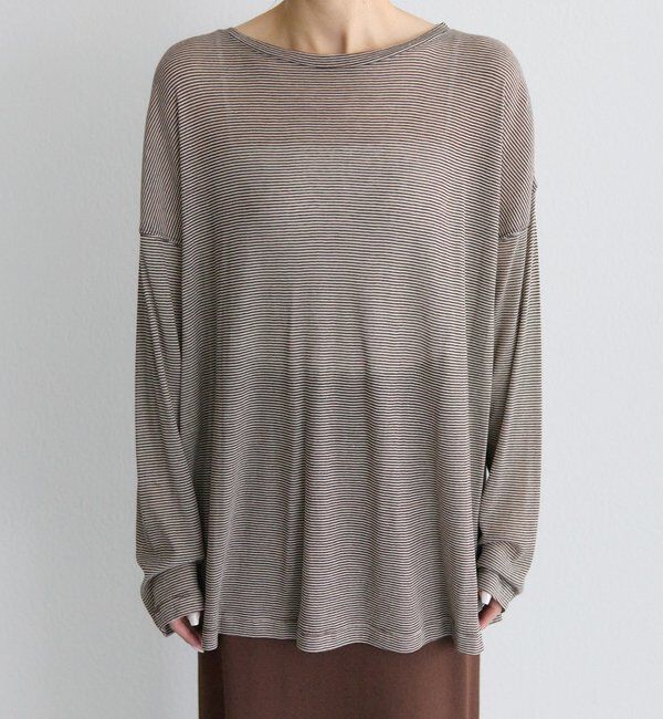  「ミジンボーダーロングスリーブカットソー」|Tシャツ・カットソー|