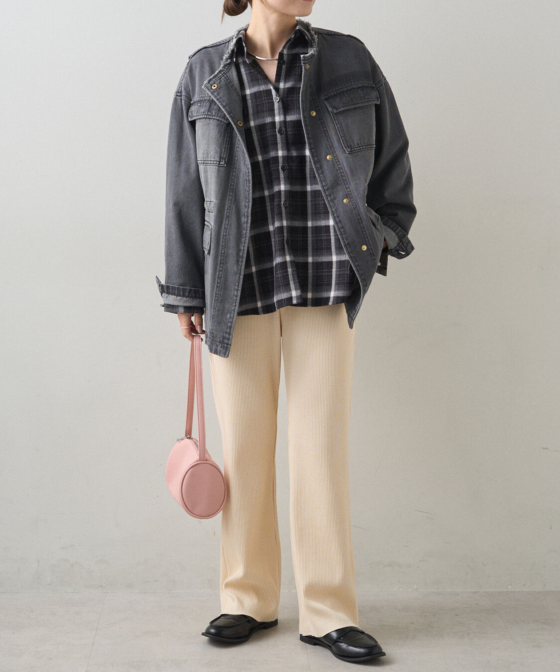  「【-3kg見え◎】微フレアリブパンツ」|その他|