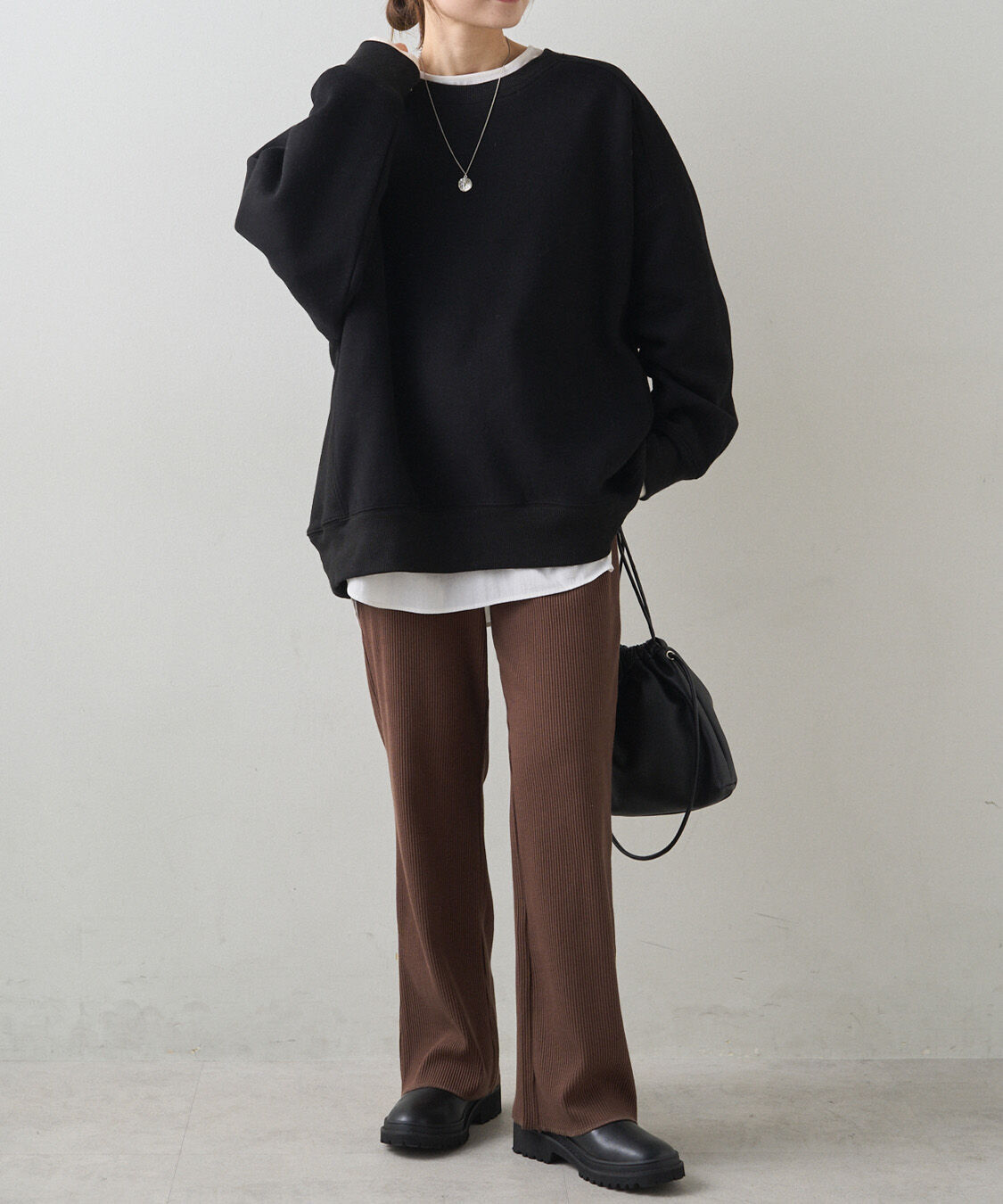  「【-3kg見え◎】微フレアリブパンツ」|その他|