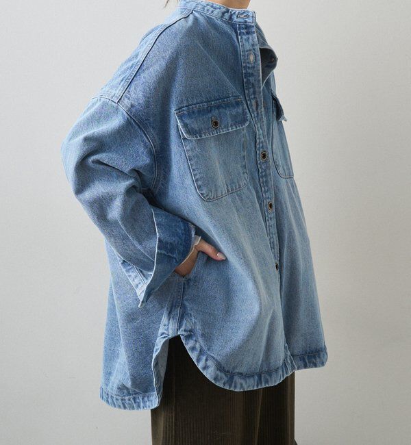  「コーンデニムバンドカラーデニムジャケット」|テーラードジャケット|