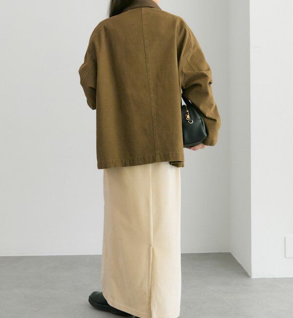  「フェイクレザー襟カバーオールジャケット」|テーラードジャケット|