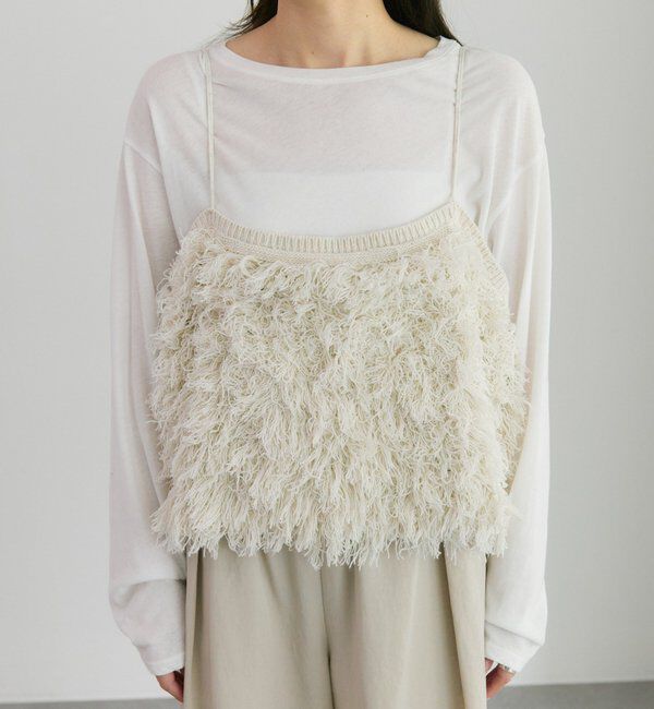  「フリンジジャガードニット細紐ビスチェ」|ニット・セーター|