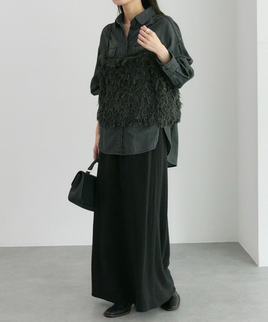  「フリンジジャガードニット細紐ビスチェ」|ニット・セーター|