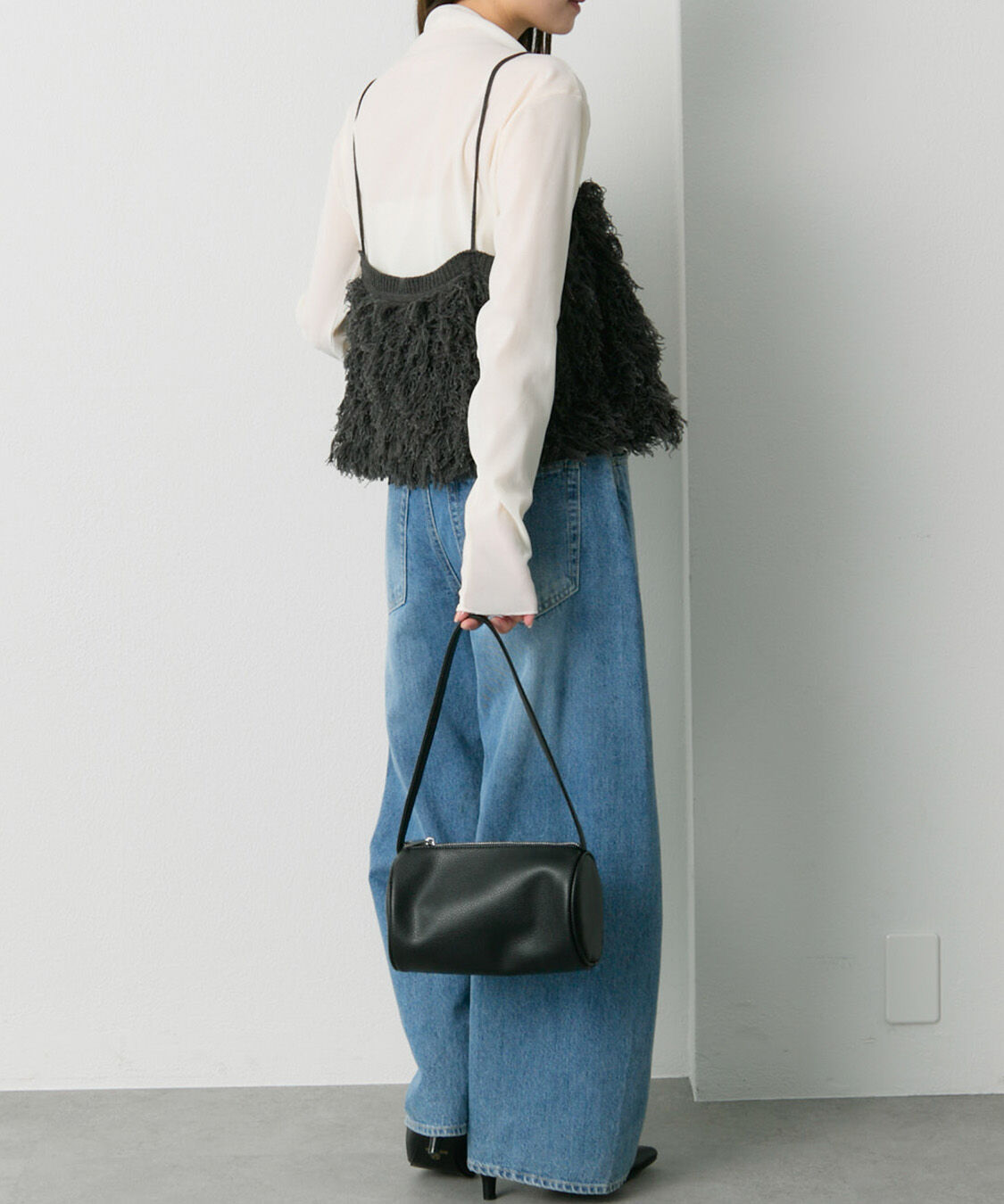  「フリンジジャガードニット細紐ビスチェ」|ニット・セーター|