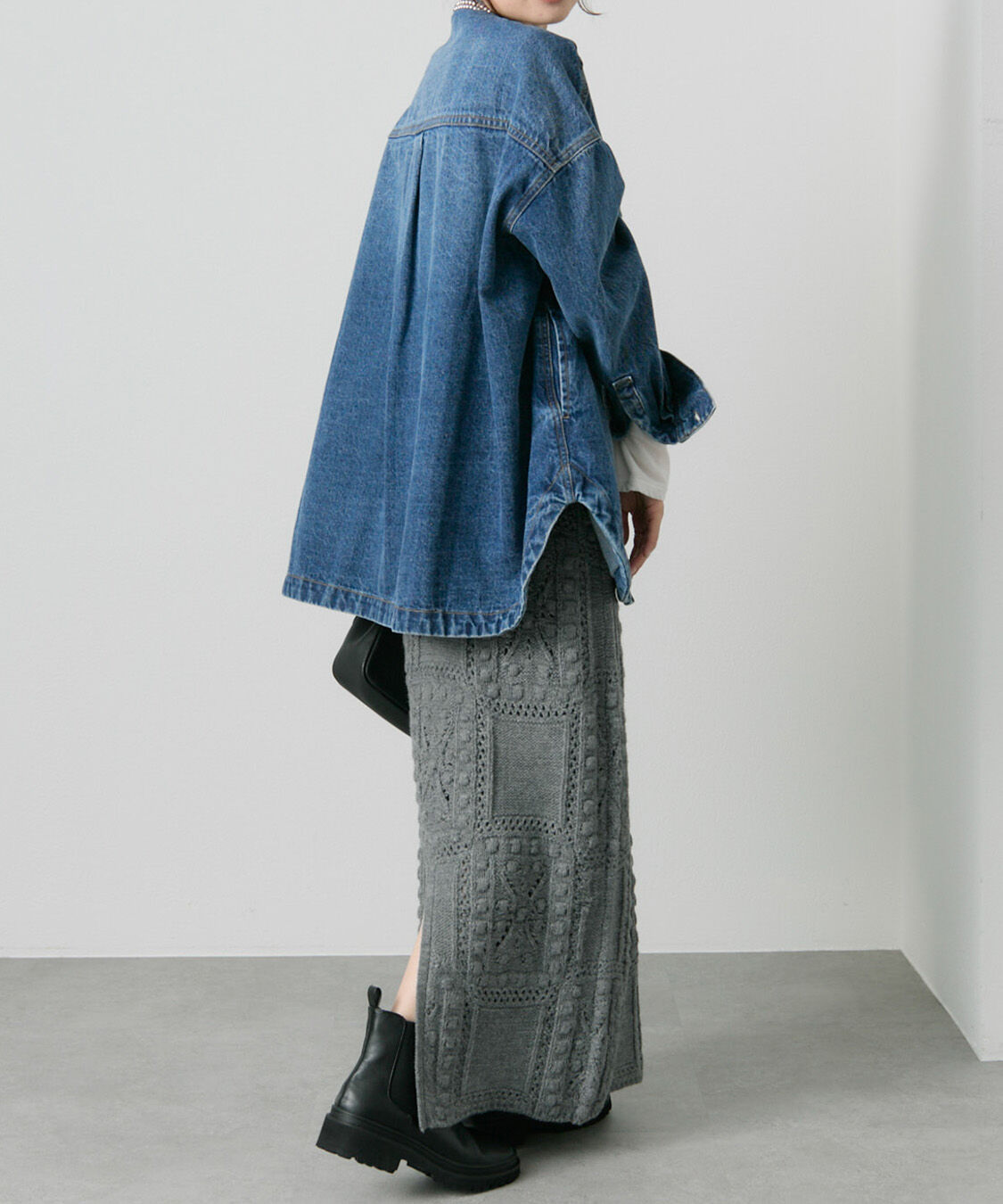  「ポップコーン編みニットスカート」|スカート|