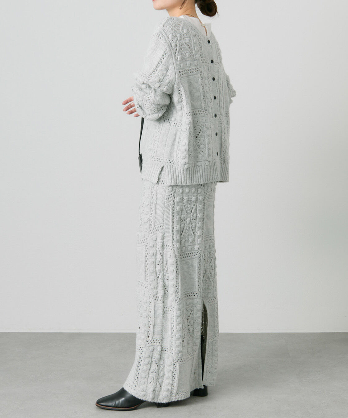  「ポップコーン編みニットスカート」|スカート|