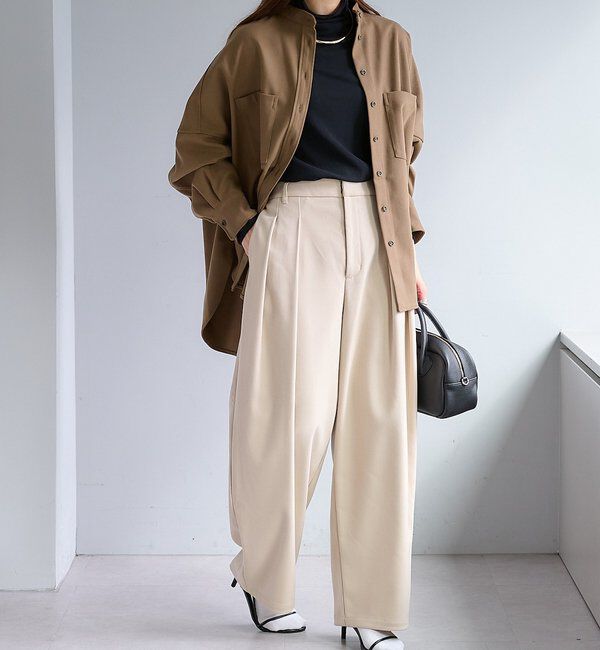  「【2サイズ展開/インフルエンサー企画】ツータック起毛スラックスパンツ」|その他|