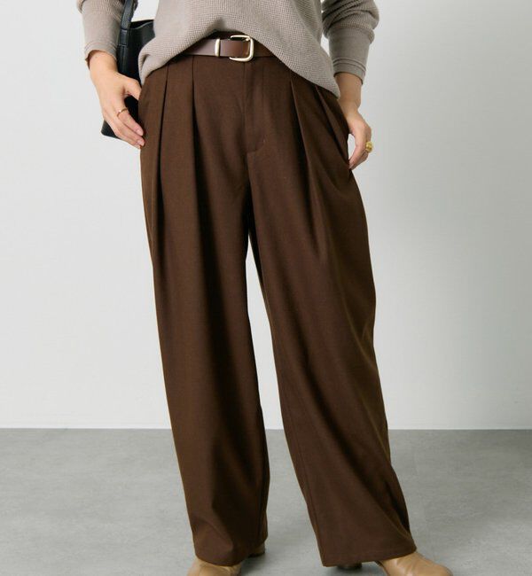  「【2サイズ展開/インフルエンサー企画】ツータック起毛スラックスパンツ」|その他|