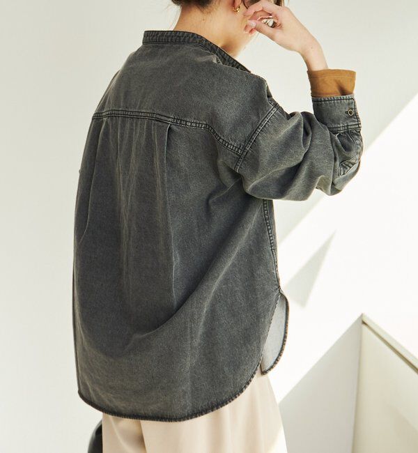  「デニムバンドカラーシャツ」|シャツ・ブラウス|