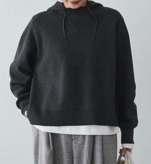  「スウェットライクダブルジャガードニットパーカー」|キャミソール|