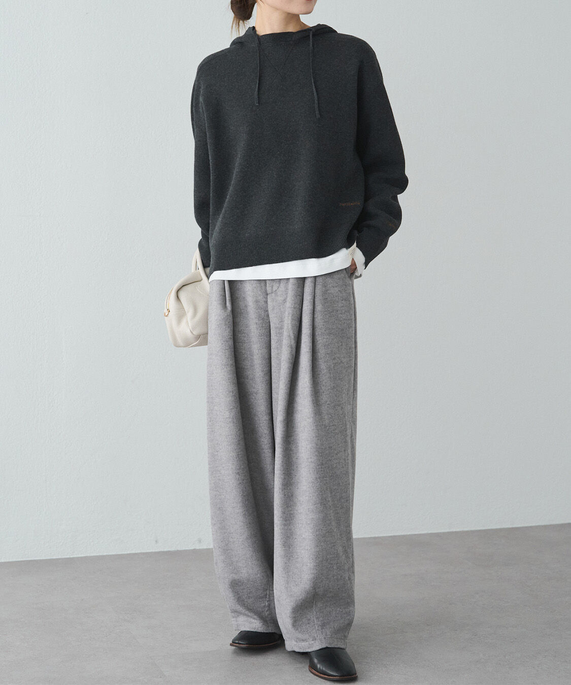  「スウェットライクダブルジャガードニットパーカー」|キャミソール|