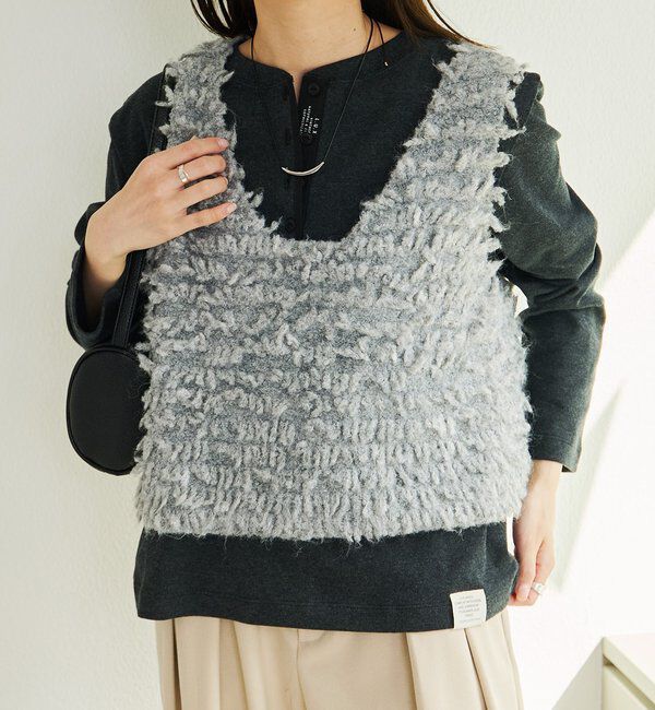  「ループフリンジニットビスチェ」|ニット・セーター|グレー