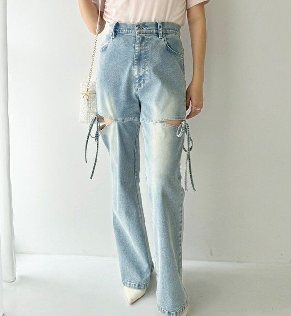  「サイドあき美脚ストレッチデニム」|その他|