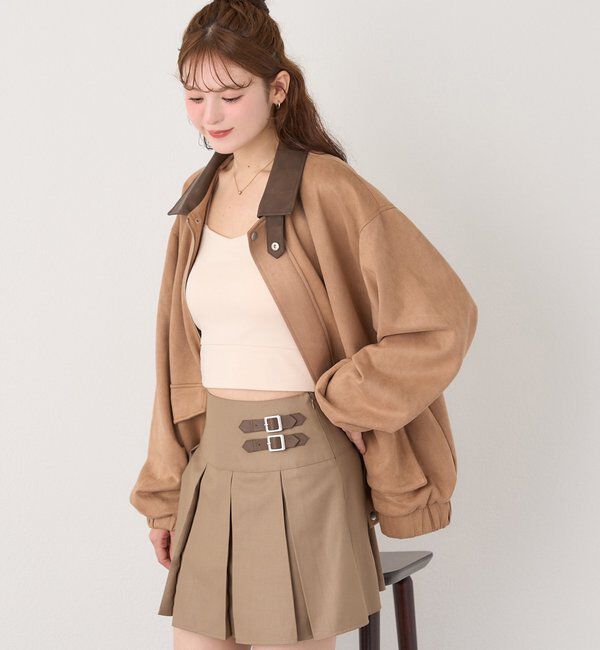  「WEB限定【ロングシーズン活躍！】オーバーサイズ合皮ブルゾン」|ダウンベスト・ベスト|