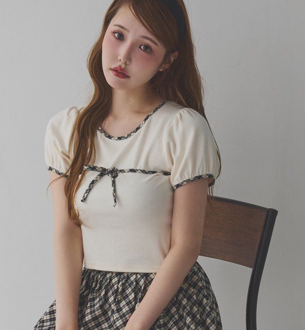  「配色リボンカットソー」|プルオーバー|