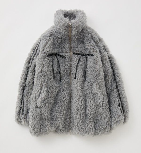  「【リバイバル】リボンボアブルゾン/リボン取り外し可能」|ダウンベスト・ベスト|