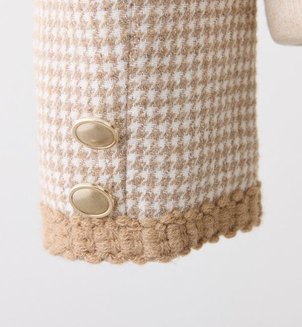  「【セットアップ対応】ノーカラーツイードジャケット」|ダウンベスト・ベスト|