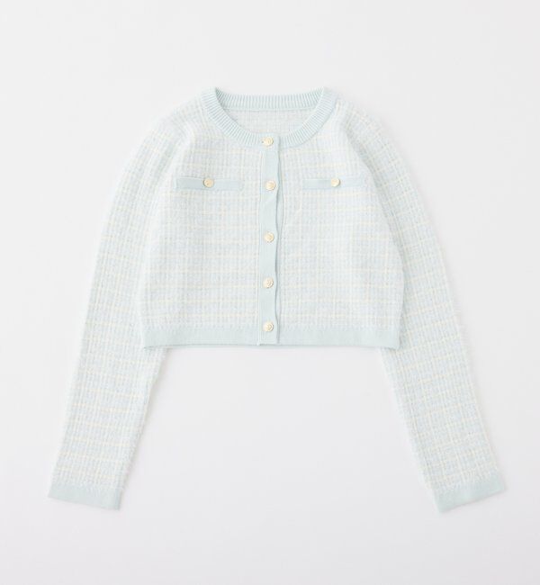  「金ボタンラメツイードカーデ」|ニット・セーター|