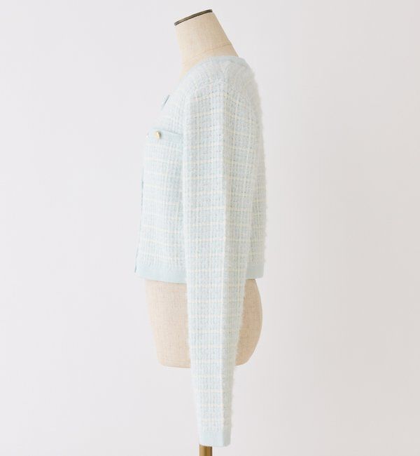  「金ボタンラメツイードカーデ」|ニット・セーター|