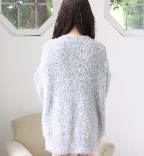  「肩あきビジューニットミニワンピ」|ワンピース|