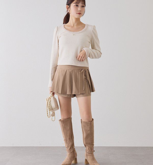  「フェザーシュシュ付きトップス」|プルオーバー|