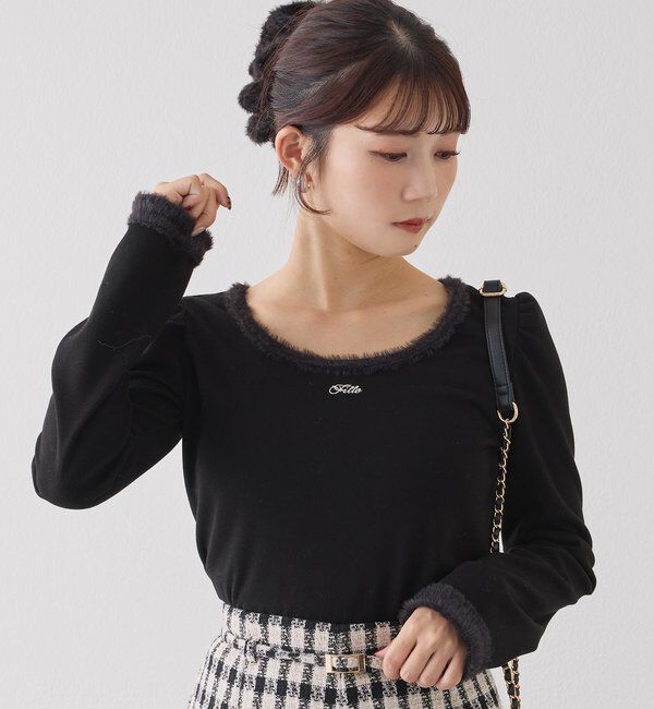  「フェザーシュシュ付きトップス」|プルオーバー|