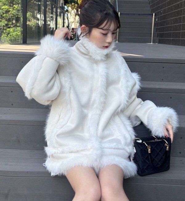  「フェイクムートンロングジャケット」|ダウンベスト・ベスト|