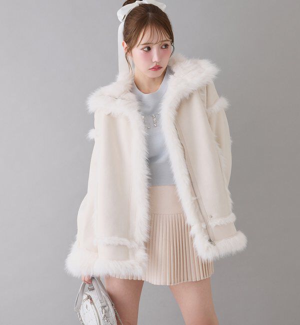  「フェイクムートンロングジャケット」|ダウンベスト・ベスト|